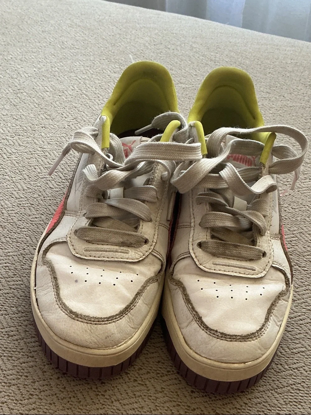 Puma Kids Sneakers in White, Pink, Yellow & Purple